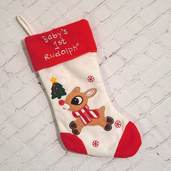 Baby's First Rudolph The Red-Nosed Reindeer Christmas Holiday Stocking Baby Deer - Picture 3 of 12
